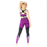 Athena High Waist Leggings - Purple / Blue